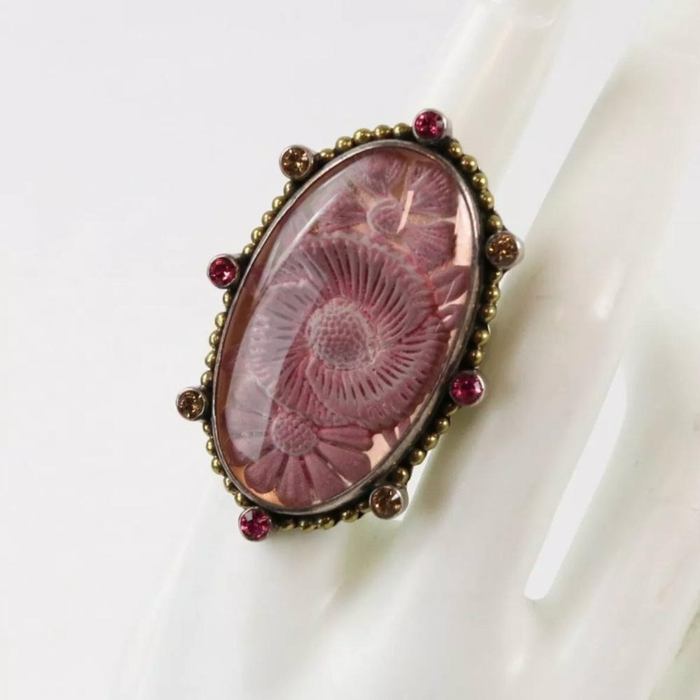 Echo of Dreamer Thurman Mars & Valentine Sterling Gold Cabochon Ring